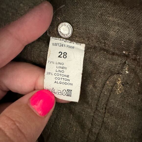 Nolita De Nimes Wide Leg High Waisted Linen Blend Size 28 Light Wash Sailor - Picture 9 of 11